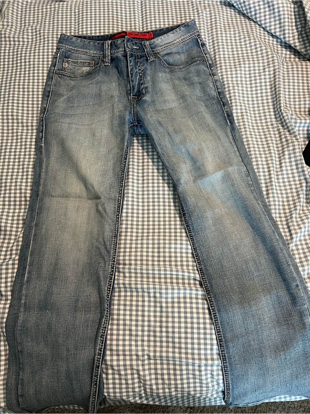 Men's Rock&Roll straight fit Bootcut Light Wash Denim Jeans